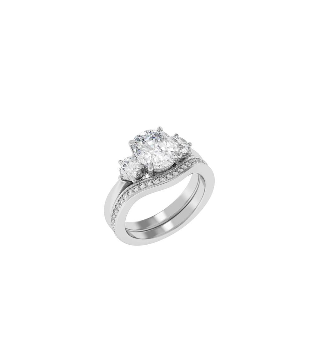 Platinum--75% Coverage Lab Grown Diamonds--Know The Ring Size, Platinum--75% Coverage Lab Grown Diamonds--Decide Ring Size Later,