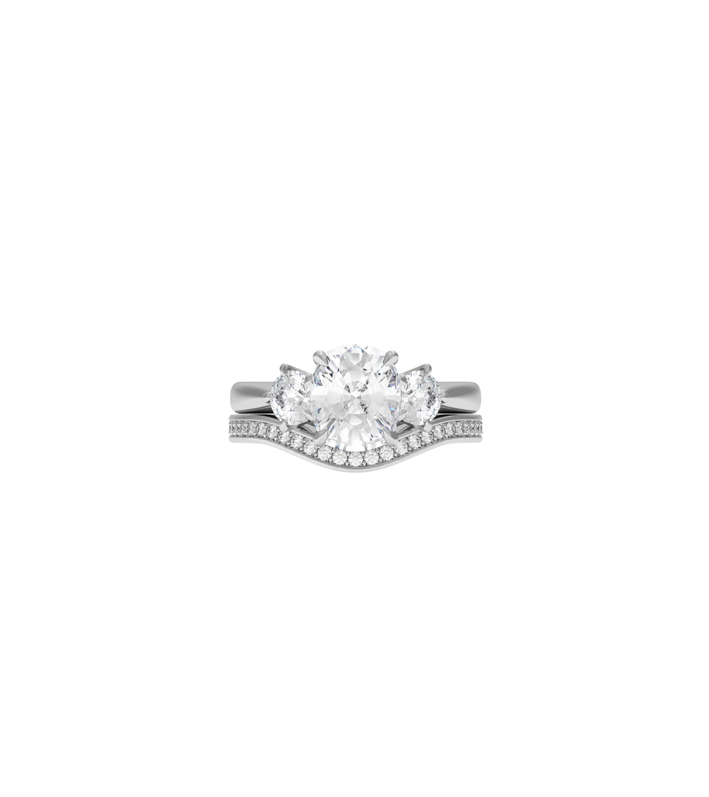 Platinum--75% Coverage Lab Grown Diamonds--Know The Ring Size, Platinum--75% Coverage Lab Grown Diamonds--Decide Ring Size Later,