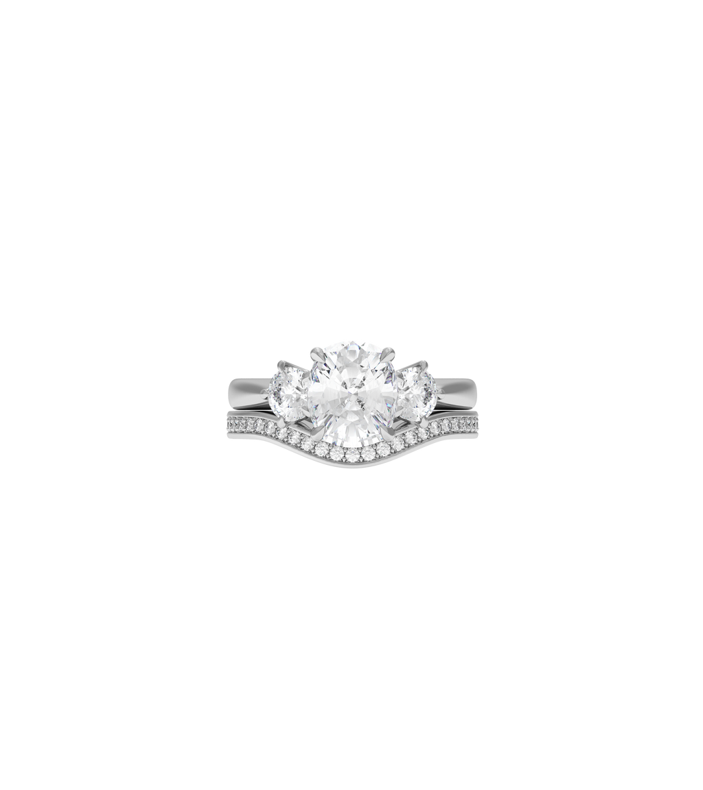 Platinum--75% Coverage Lab Grown Diamonds--Know The Ring Size, Platinum--75% Coverage Lab Grown Diamonds--Decide Ring Size Later,