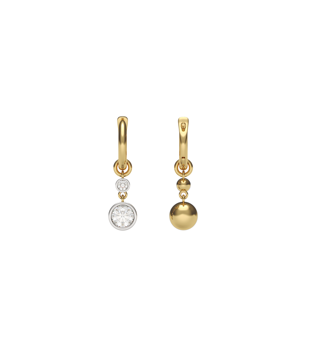 14ct Yellow Gold and Platinum--Cora hoops and drops [1.46ct], 14ct Yellow Gold and Platinum--Drops only [1.46ct],
