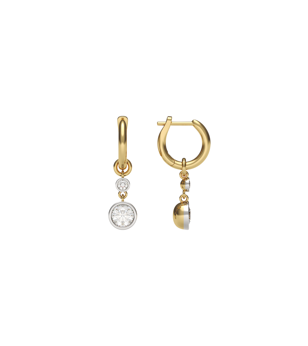 14ct Yellow Gold and Platinum--Cora hoops and drops [1.46ct], 14ct Yellow Gold and Platinum--Drops only [1.46ct],