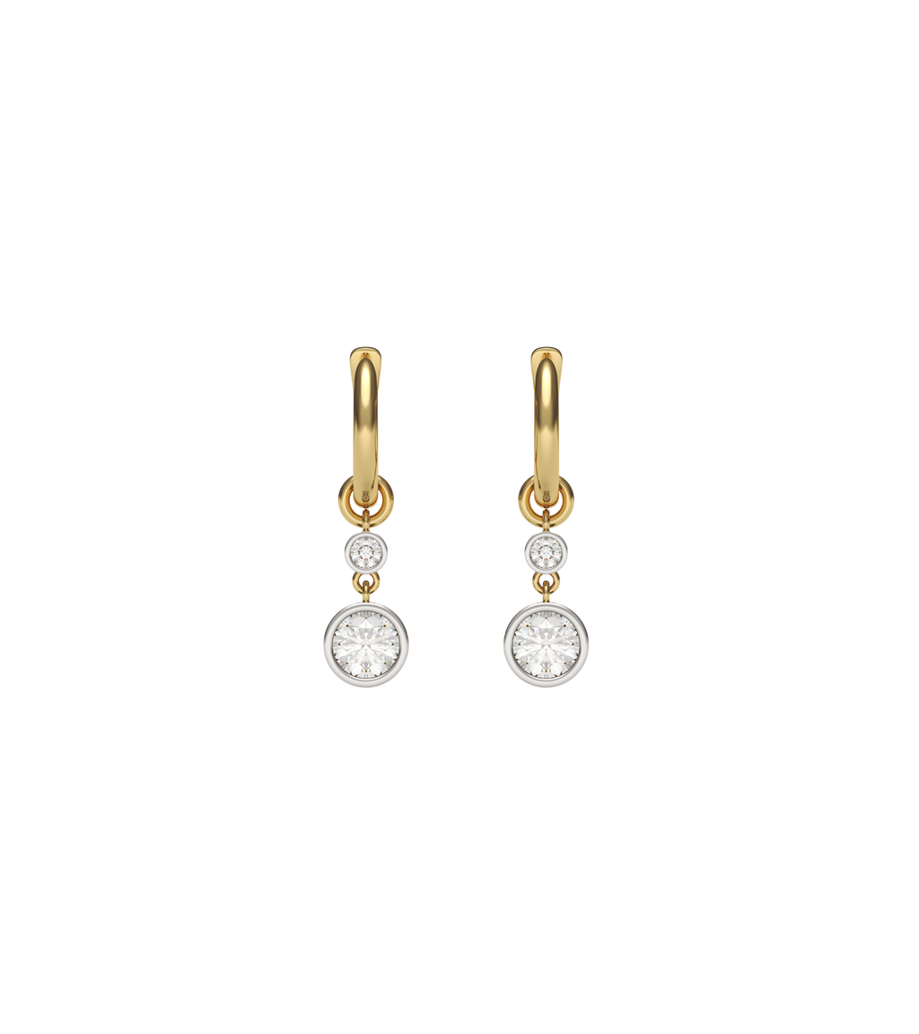 14ct Yellow Gold and Platinum--Cora hoops and drops [1.46ct], 14ct Yellow Gold and Platinum--Drops only [1.46ct],