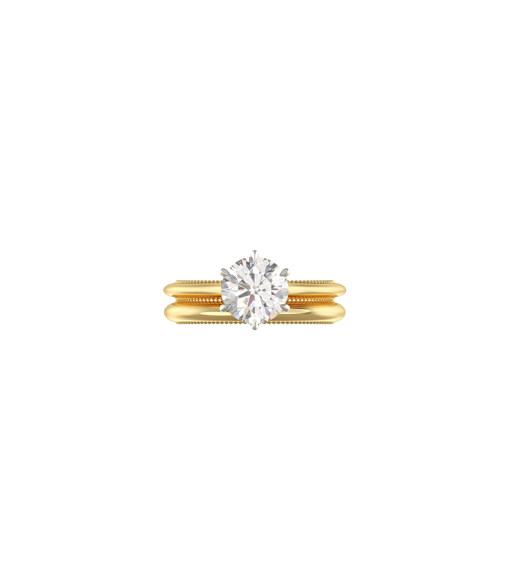 14ct Yellow Gold and Platinum--1ct Lab Grown Diamond--Non Spin Ring Band, 14ct Yellow Gold and Platinum--1.25ct Lab Grown Diamond--Non Spin Ring Band, 14ct Yellow Gold and Platinum--1.5ct Lab Grown Diamond--Non Spin Ring Band, 14ct Yellow Gold and Platinum--1.75ct Lab Grown Diamond--Non Spin Ring Band, 14ct Yellow Gold and Platinum--2ct Lab Grown Diamond--Non Spin Ring Band,