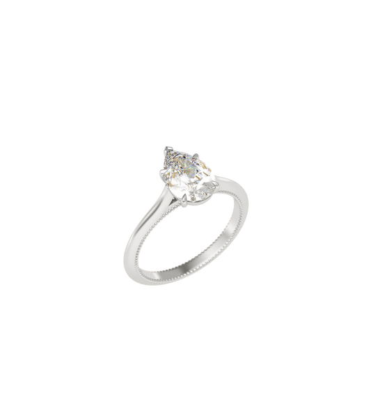 Platinum--4 claws with V end--Normal ring band,