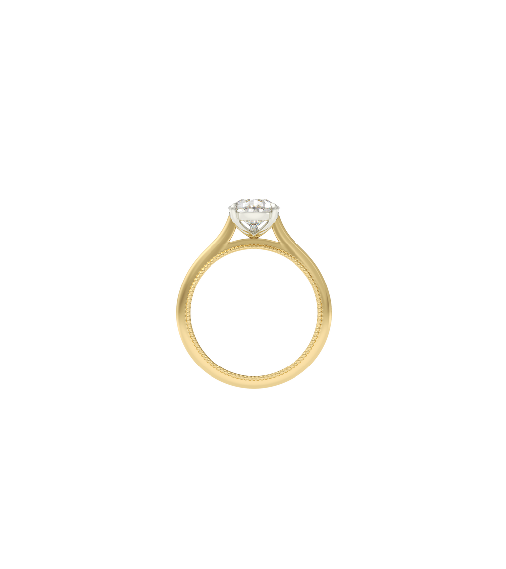 14ct Yellow Gold and Platinum--5 claws--Normal ring band, 14ct Yellow Gold and Platinum--4 claws with V end--Normal ring band,
