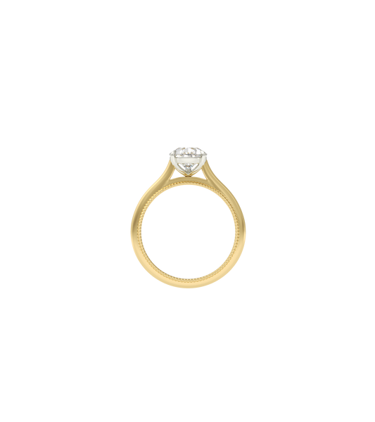 14ct Yellow Gold and Platinum--5 claws--Normal ring band, 14ct Yellow Gold and Platinum--4 claws with V end--Normal ring band,