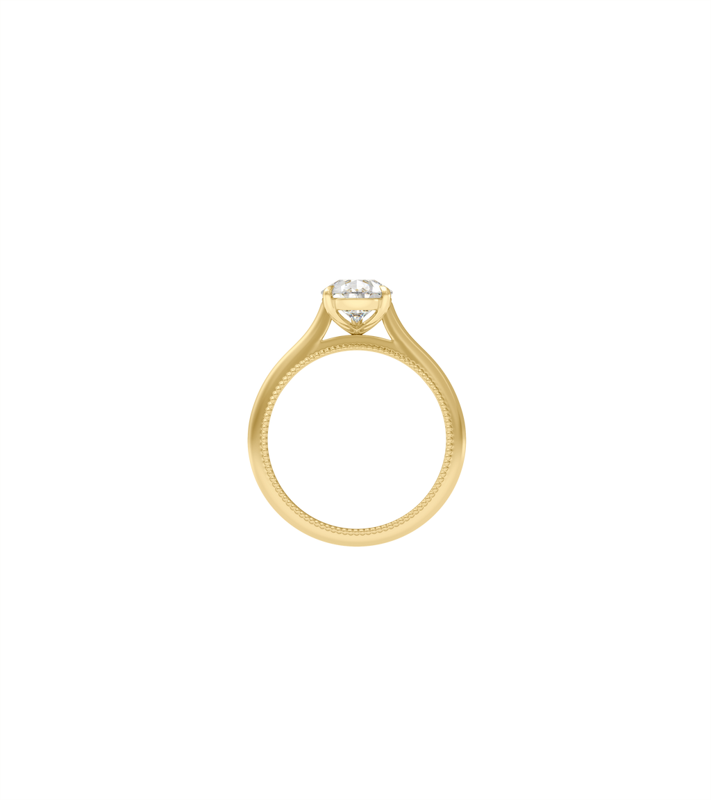 14ct Yellow Gold--4 claws with V end--Normal ring band, 14ct Yellow Gold--5 claws--Normal ring band,