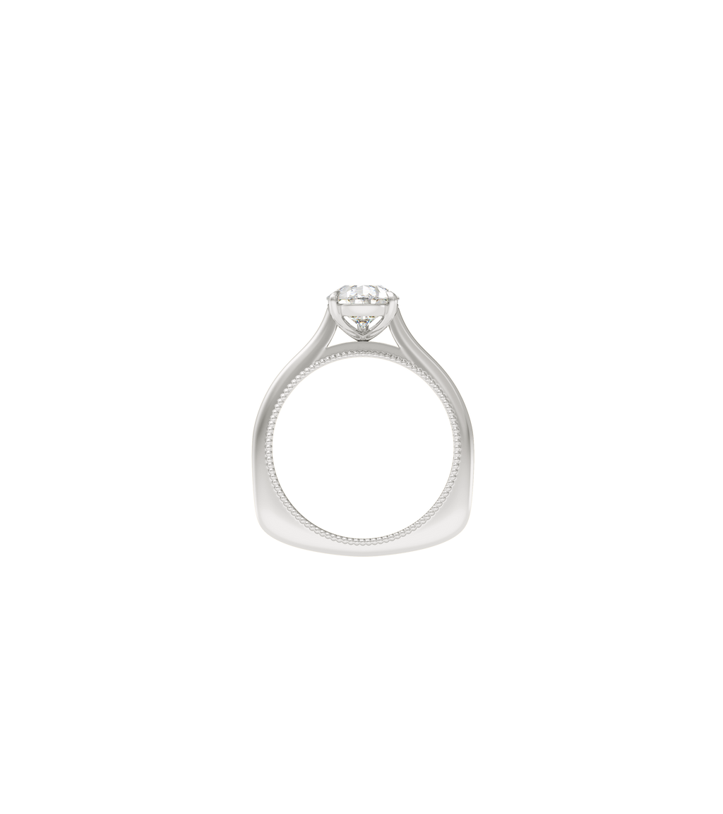 Platinum--4 claws with V end--Non-spin ring band,