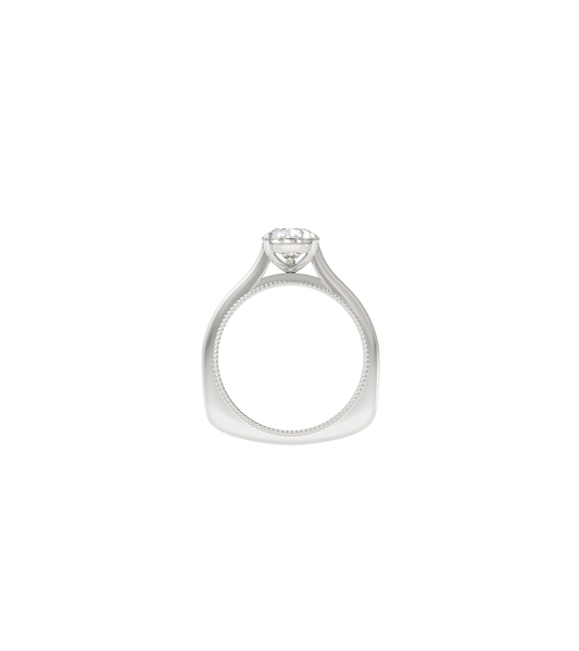 Platinum--4 claws with V end--Non-spin ring band,