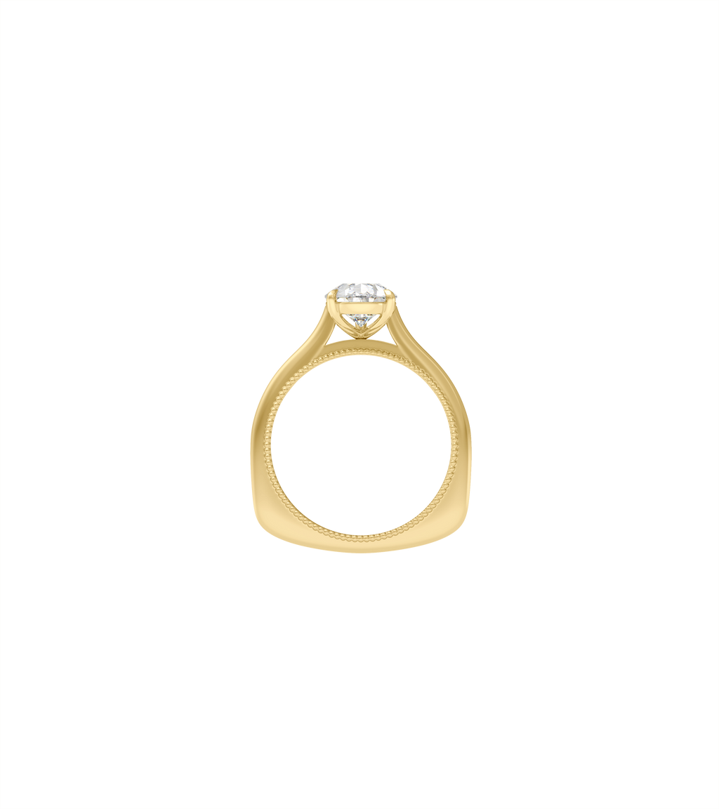 14ct Yellow Gold--4 claws with V end--Non-spin ring band,