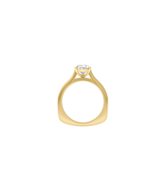 14ct Yellow Gold--4 claws with V end--Non-spin ring band,