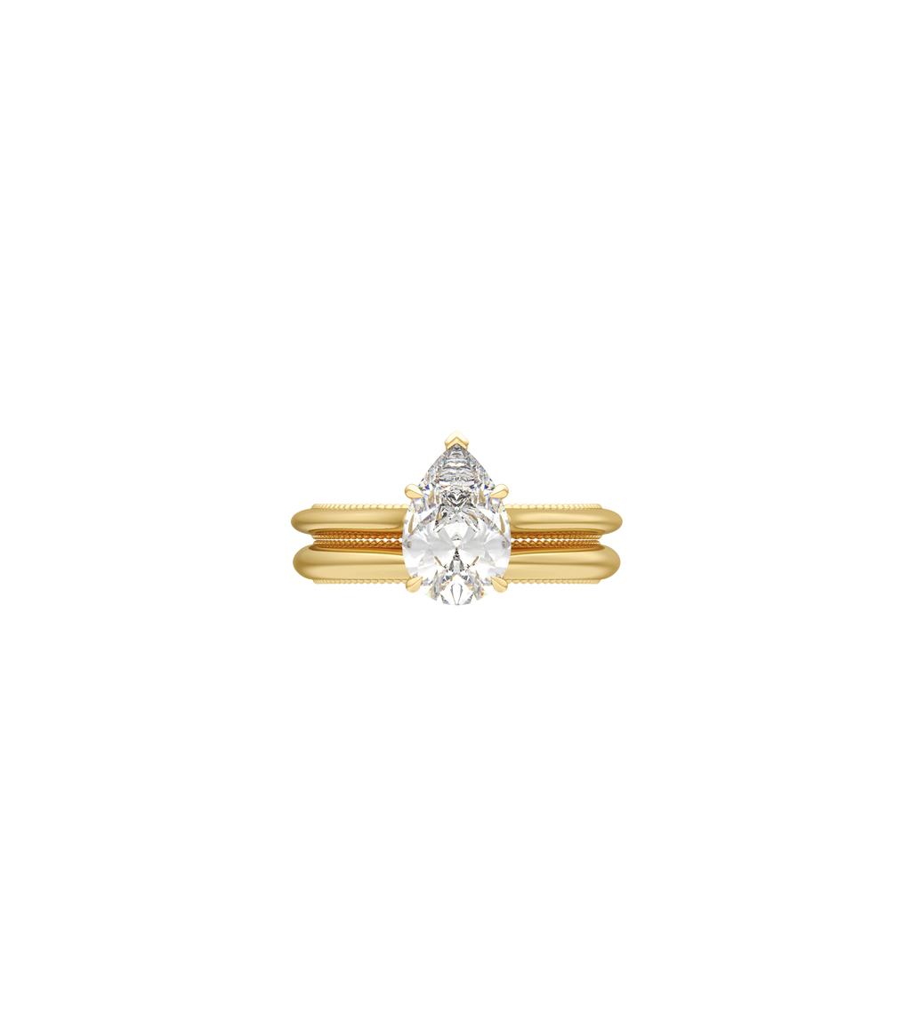 Audley Solitaire Ring - Pear-cut