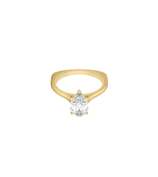 14ct Yellow Gold--4 claws with V end--Non-spin ring band,