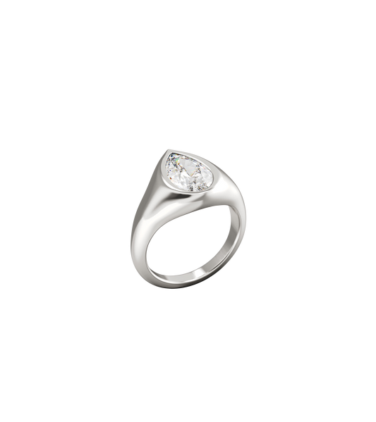 Minerva Pear Solitaire Ring