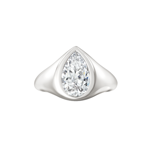 Minerva Pear Solitaire Ring