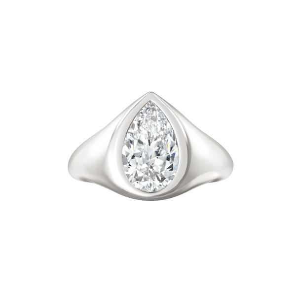 Minerva Pear Solitaire Ring
