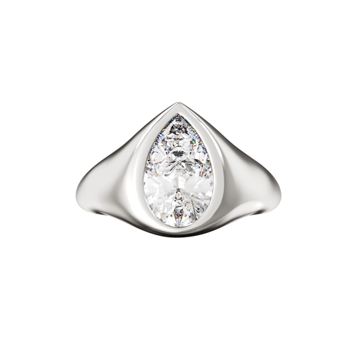 Minerva Pear Solitaire Ring
