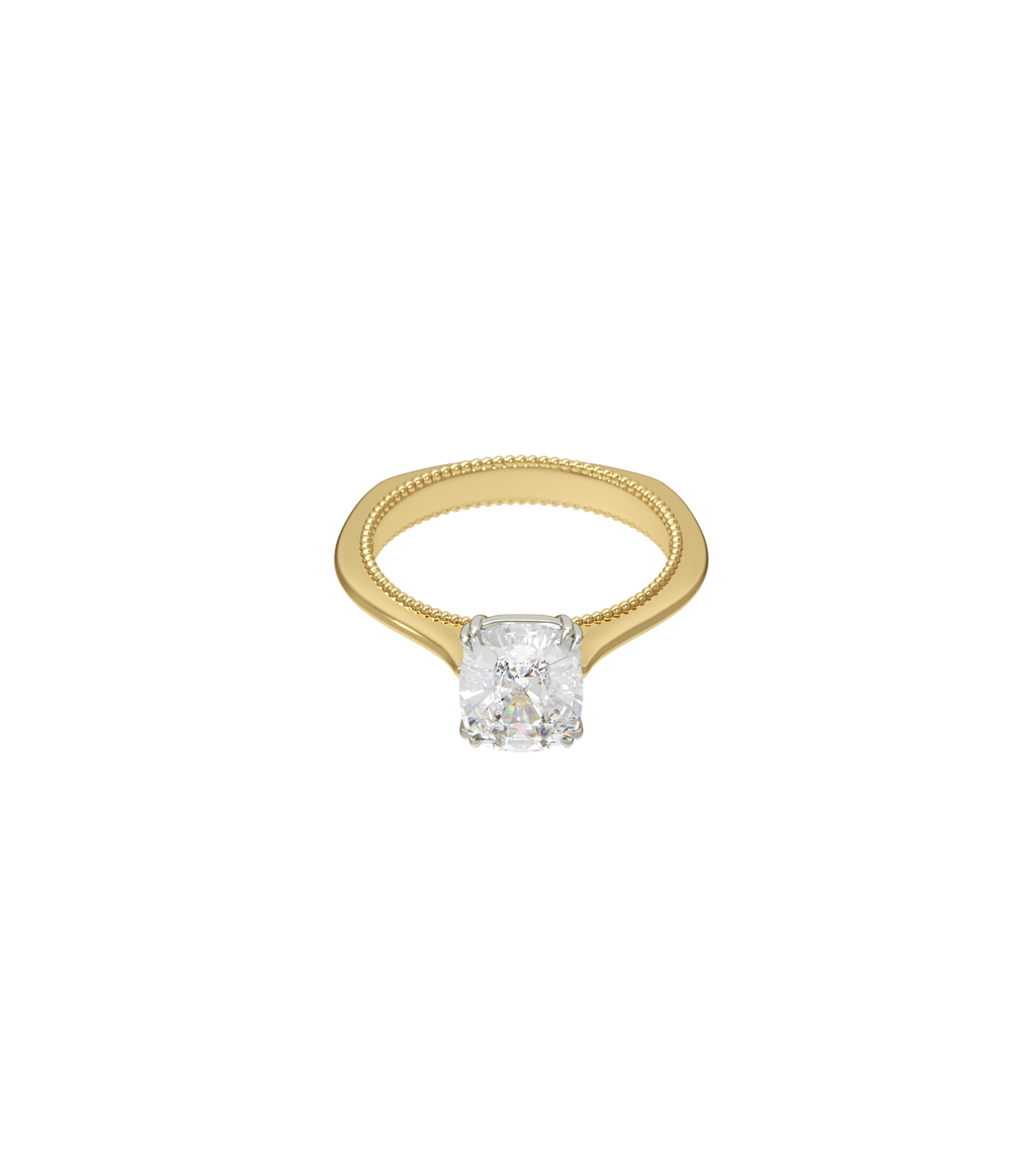 14ct Yellow Gold and Platinum--1.5ct Lab Grown Diamond--Decide Ring Size Later, 14ct Yellow Gold and Platinum--1.5ct Lab Grown Diamond--Know The Ring Size,
