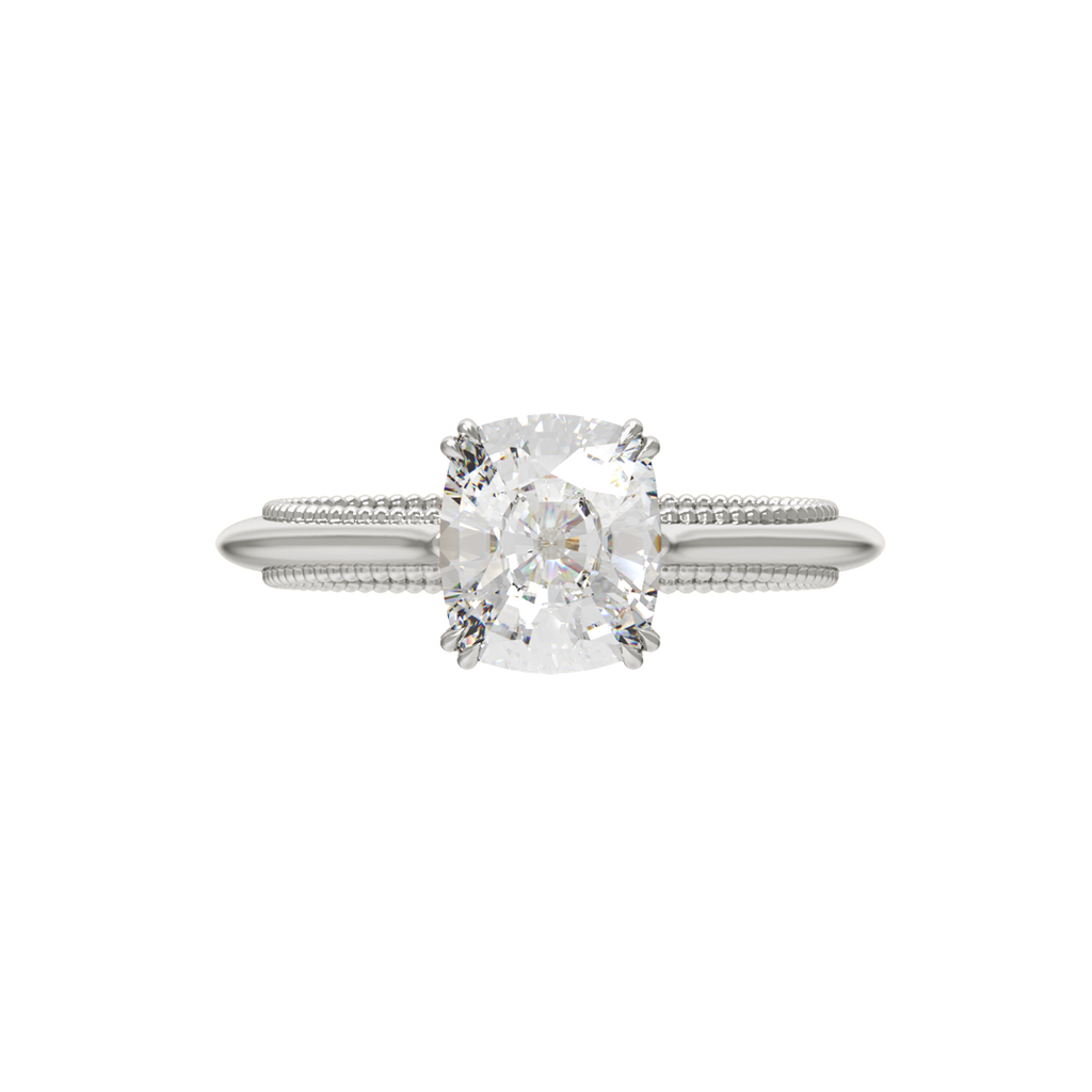 Audley Solitaire Ring - Cushion-cut