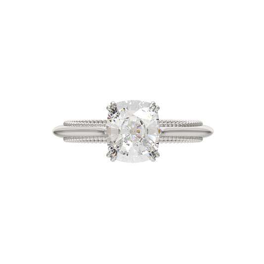 Audley Solitaire Ring - Cushion-cut