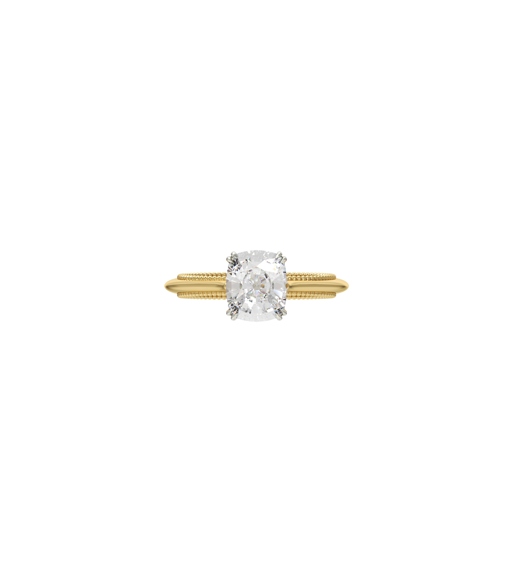 14ct Yellow Gold and Platinum--1.5ct Lab Grown Diamond--Decide Ring Size Later, 14ct Yellow Gold and Platinum--1.5ct Lab Grown Diamond--Know The Ring Size, 