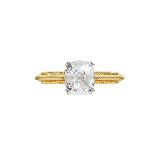 Audley Solitaire Ring - Cushion-cut