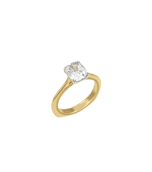 14ct Yellow Gold and Platinum--1.5ct Lab Grown Diamond--Decide Ring Size Later, 14ct Yellow Gold and Platinum--1.5ct Lab Grown Diamond--Know The Ring Size,