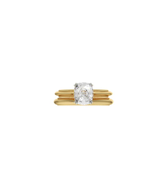 14ct Yellow Gold and Platinum--1.5ct Lab Grown Diamond--Decide Ring Size Later, 14ct Yellow Gold and Platinum--1.5ct Lab Grown Diamond--Know The Ring Size,