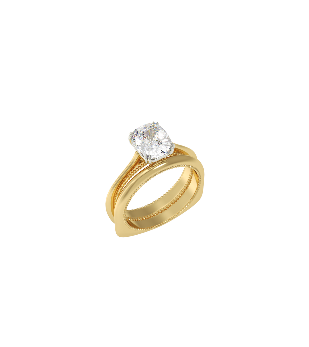 14ct Yellow Gold and Platinum--1.5ct Lab Grown Diamond--Decide Ring Size Later, 14ct Yellow Gold and Platinum--1.5ct Lab Grown Diamond--Know The Ring Size,
