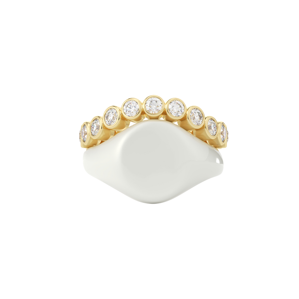 Yellow Gold Freyr Diamond Pinkie Ring for Women | Lylies 