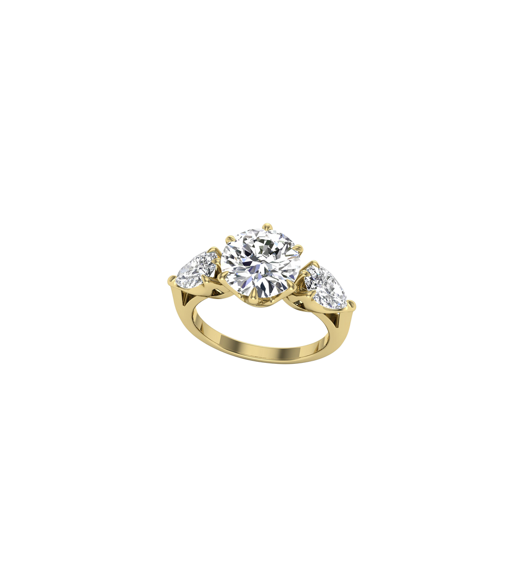 14ct Yellow Gold--2.13ct Lab Grown Diamonds--Decide Ring Size Later, 14ct Yellow Gold--2.13ct Lab Grown Diamonds--Know The Ring Size,