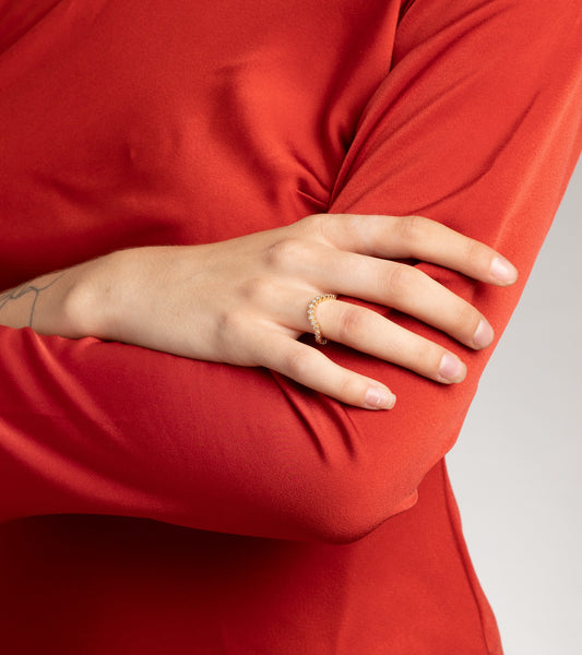 Freyr Shaped Diamond Ring