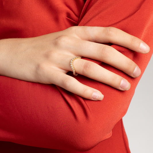 Freyr Shaped Diamond Ring