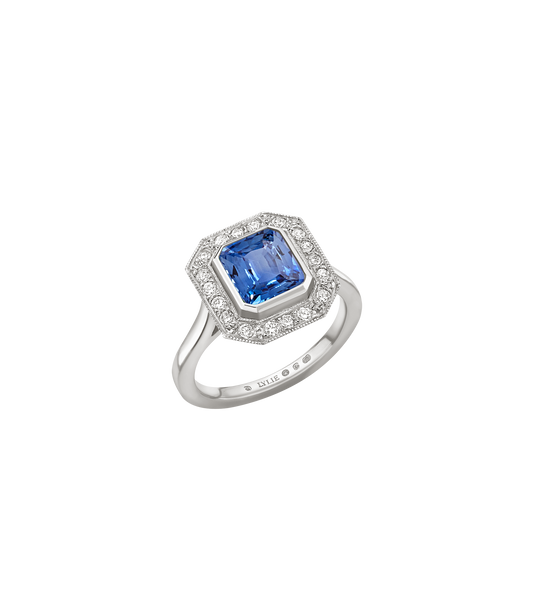 Platinum--Sapphire and lab grown diamonds--Decide Ring Size Later, Platinum--Sapphire and lab grown diamonds--Know The Ring Size, 