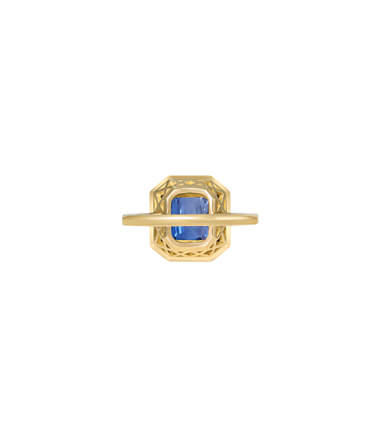 14ct Yellow Gold--Sapphire and lab grown diamonds--Decide Ring Size Later, 14ct Yellow Gold--Sapphire and lab grown diamonds--Know The Ring Size, 