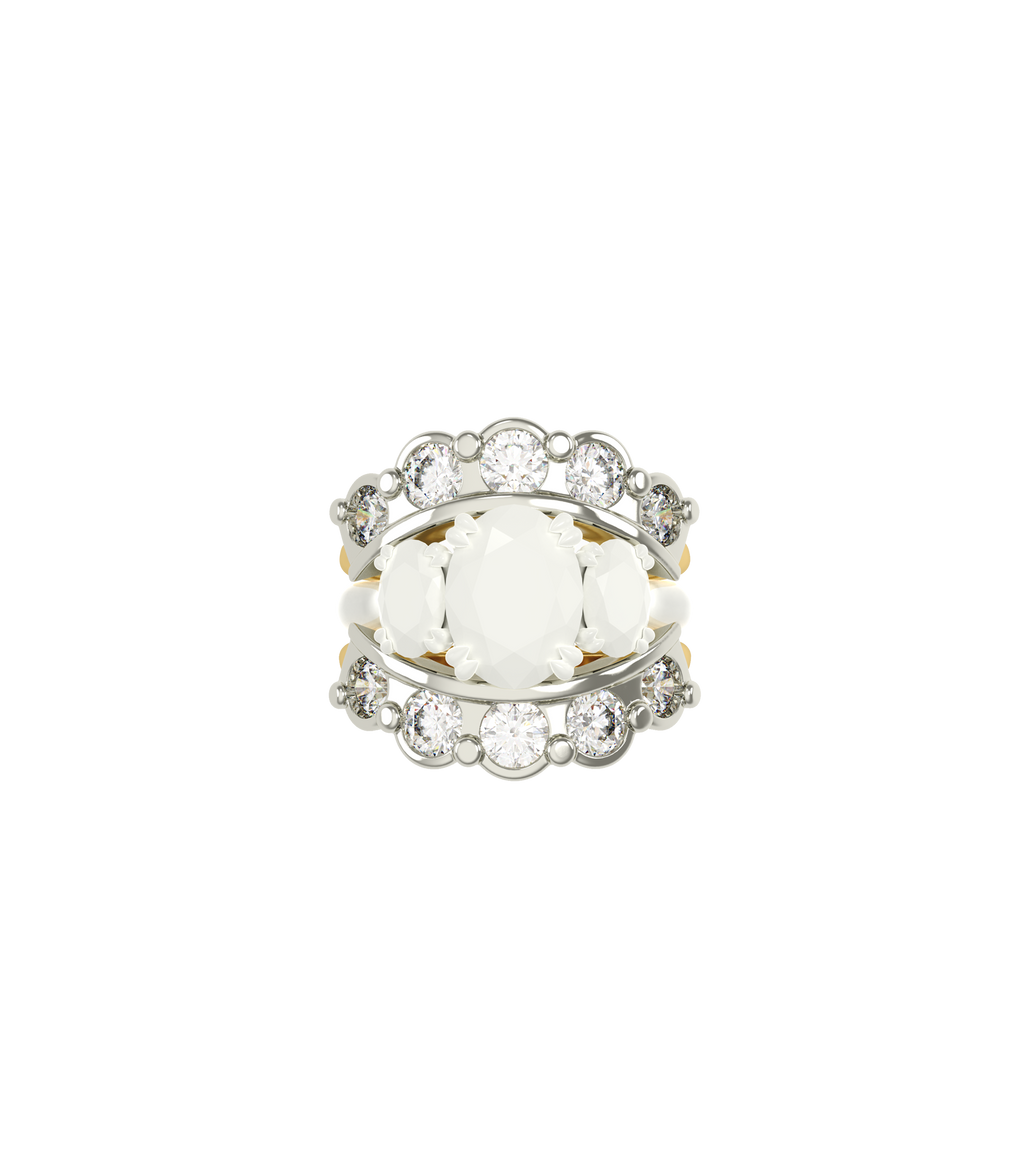 14ct Yellow Gold and Platinum--Lab Grown Diamonds [0.85ct]--Decide Ring Size Later, 14ct Yellow Gold and Platinum--Lab Grown Diamonds [0.85ct]--Know The Ring Size,