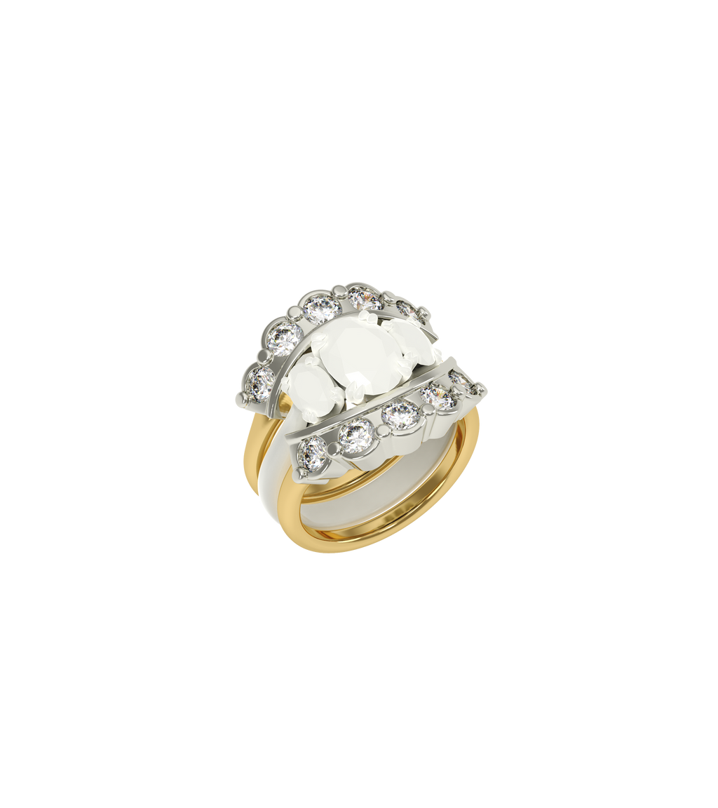 14ct Yellow Gold and Platinum--Lab Grown Diamonds [0.85ct]--Decide Ring Size Later, 14ct Yellow Gold and Platinum--Lab Grown Diamonds [0.85ct]--Know The Ring Size,