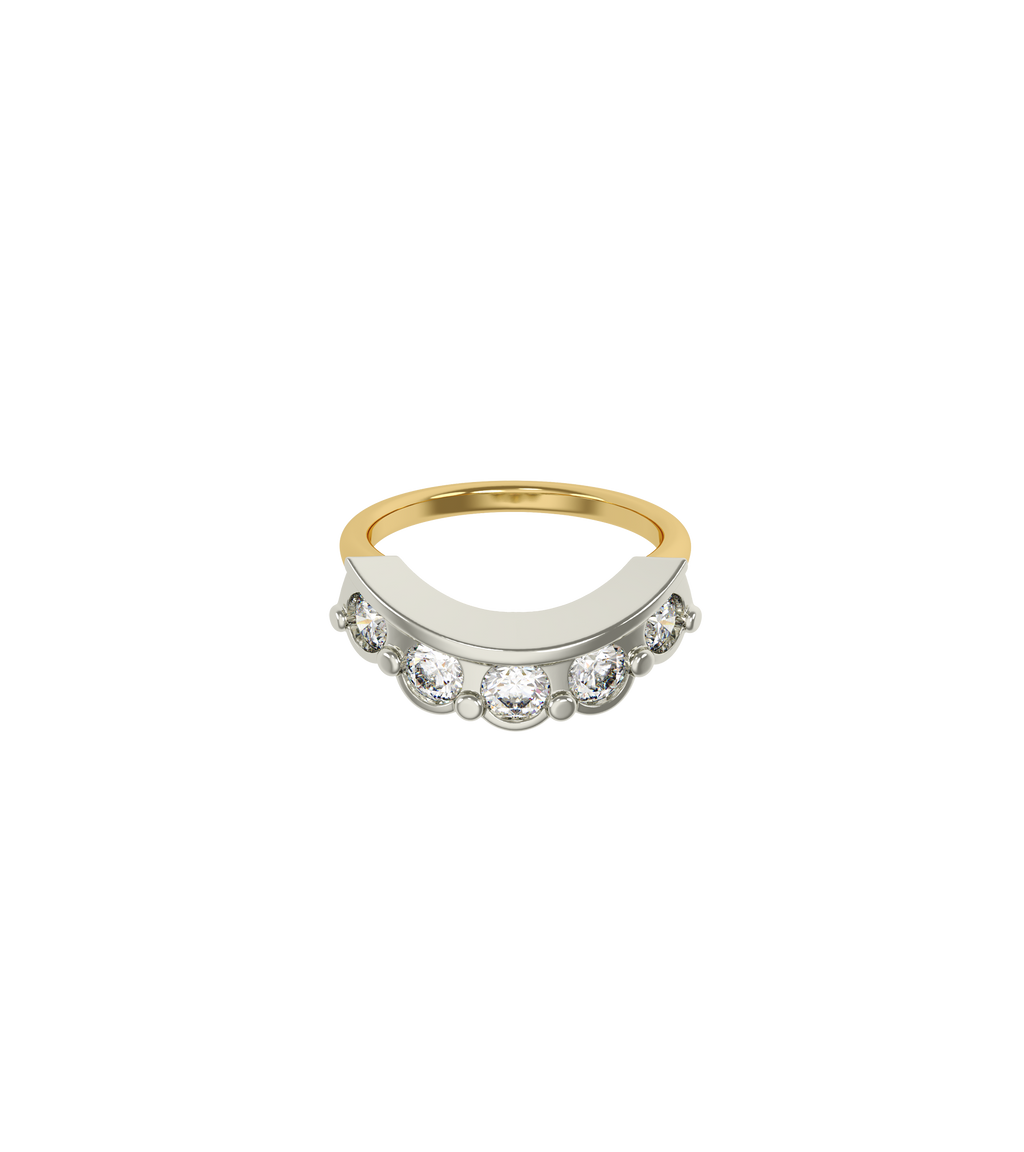 14ct Yellow Gold and Platinum--Lab Grown Diamonds [0.85ct]--Decide Ring Size Later, 14ct Yellow Gold and Platinum--Lab Grown Diamonds [0.85ct]--Know The Ring Size,