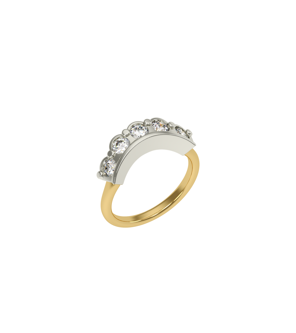 14ct Yellow Gold and Platinum--Lab Grown Diamonds [0.85ct]--Decide Ring Size Later, 14ct Yellow Gold and Platinum--Lab Grown Diamonds [0.85ct]--Know The Ring Size,