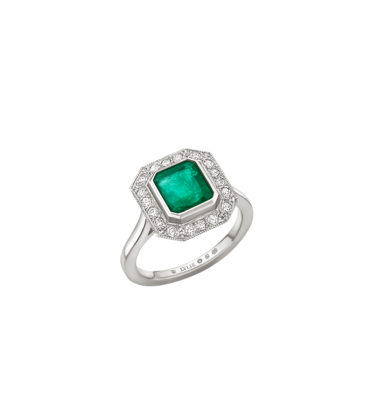Platinum--Emerald and lab grown diamonds--Decide Ring Size Later, Platinum--Emerald and lab grown diamonds--Know The Ring Size, 
