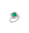 Platinum--Emerald and lab grown diamonds--Decide Ring Size Later, Platinum--Emerald and lab grown diamonds--Know The Ring Size, 