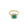 14ct Yellow Gold and Platinum--Emerald and lab grown diamonds--Decide Ring Size Later, 14ct Yellow Gold and Platinum--Emerald and lab grown diamonds--Know The Ring Size,