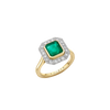 14ct Yellow Gold and Platinum--Emerald and lab grown diamonds--Decide Ring Size Later, 14ct Yellow Gold and Platinum--Emerald and lab grown diamonds--Know The Ring Size,