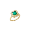 14ct Yellow Gold--Emerald and lab grown diamonds--Decide Ring Size Later, 14ct Yellow Gold--Emerald and lab grown diamonds--Know The Ring Size, 