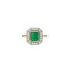 14ct Yellow Gold and Platinum--Emerald and lab grown diamonds--Decide Ring Size Later, 14ct Yellow Gold and Platinum--Emerald and lab grown diamonds--Know The Ring Size, 