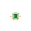 14ct Yellow Gold--Emerald and lab grown diamonds--Decide Ring Size Later, 14ct Yellow Gold--Emerald and lab grown diamonds--Know The Ring Size, 