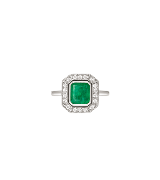 Platinum--Emerald and lab grown diamonds--Decide Ring Size Later, Platinum--Emerald and lab grown diamonds--Know The Ring Size, 