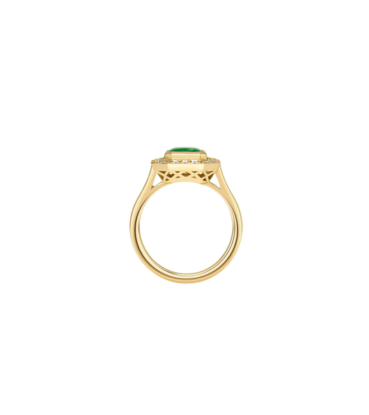 14ct Yellow Gold--Emerald and lab grown diamonds--Decide Ring Size Later, 14ct Yellow Gold--Emerald and lab grown diamonds--Know The Ring Size, 