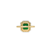 14ct Yellow Gold and Platinum--Emerald and lab grown diamonds--Decide Ring Size Later, 14ct Yellow Gold and Platinum--Emerald and lab grown diamonds--Know The Ring Size, 