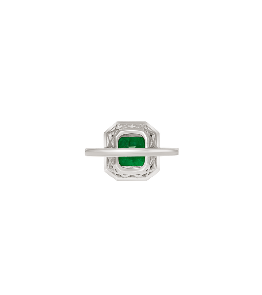 Platinum--Emerald and lab grown diamonds--Decide Ring Size Later, Platinum--Emerald and lab grown diamonds--Know The Ring Size, 